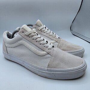 Vans Old Skool Textured Mens 10.5 White Casual Skate Shoes Walking Outdoors